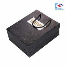 luxury logo printed black craft paper bag for men's shorts and sweaters